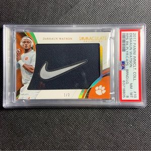 2017 Immaculate Collegiate Deshaun Watson SSP /2 RC Rookie Nike Patch PSA 8